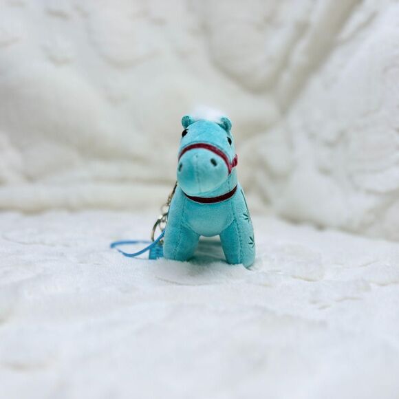 Blue Plush Horse Bag Charm & Keychain Set – Lunar New Year Good Luck Accessory - Picture 3 of 6